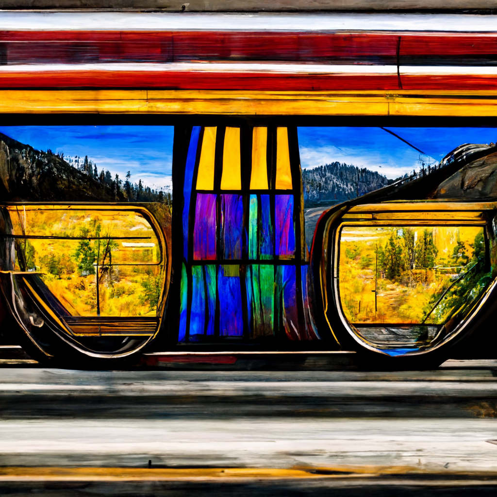 قطار در حال سفر در کوهستان