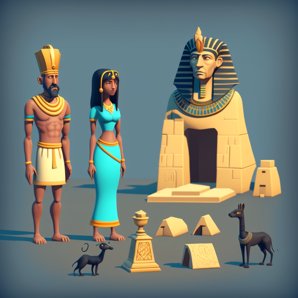 Casual game graphic pack with an ancient Egypt theme