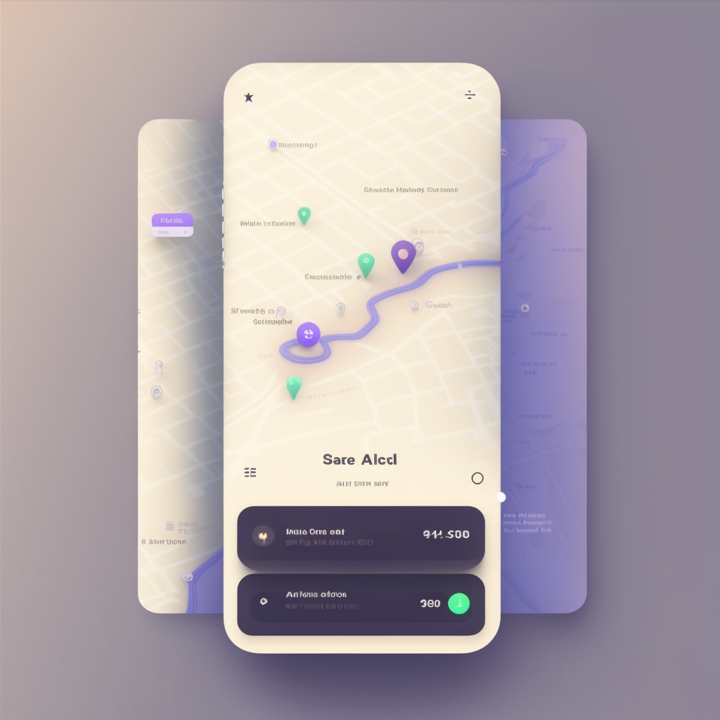 Live location home page map interface design for an iOS app
